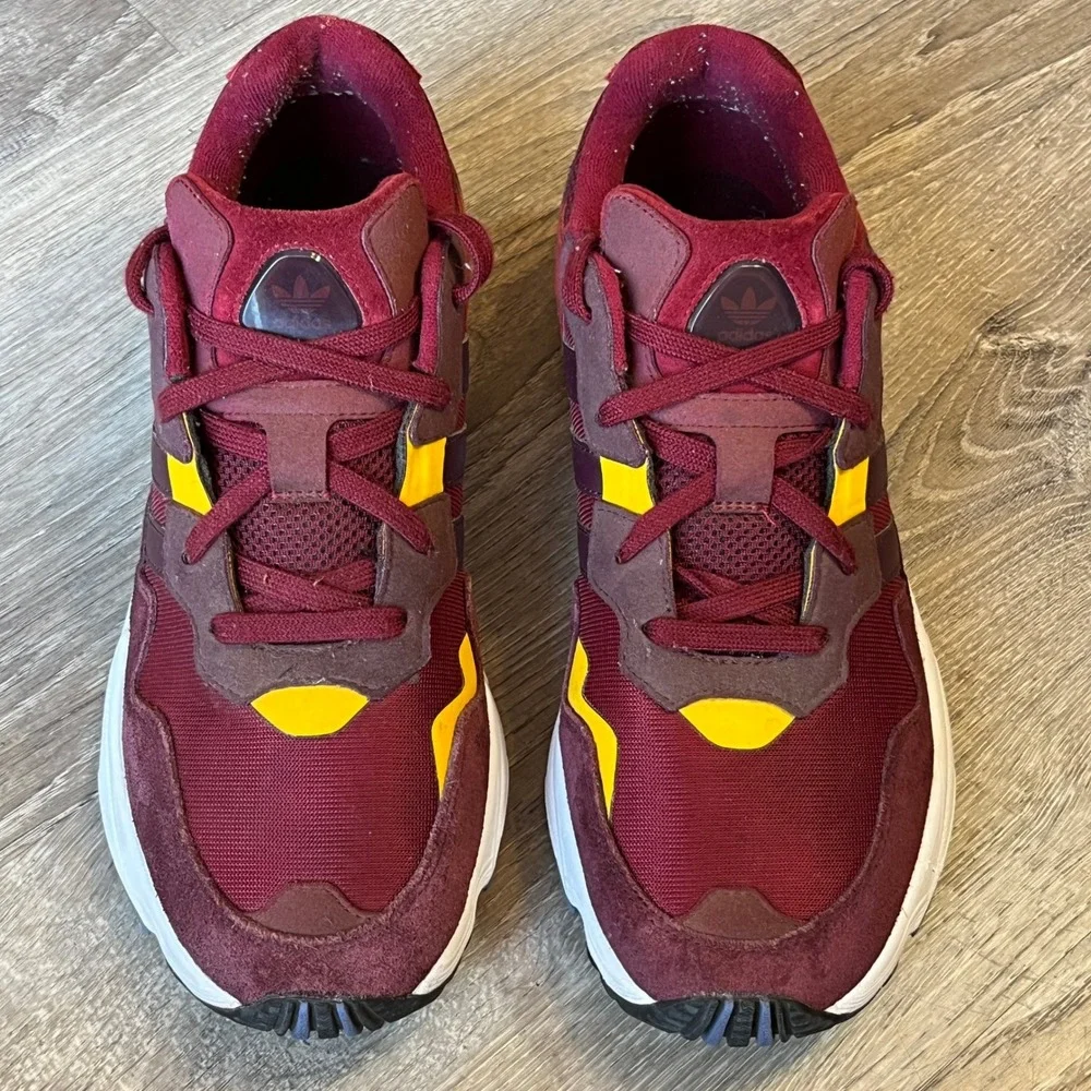 Adidas Yung-1 Mens Noble Maroon Solar Yellow Sneakers DB2602 Size 10